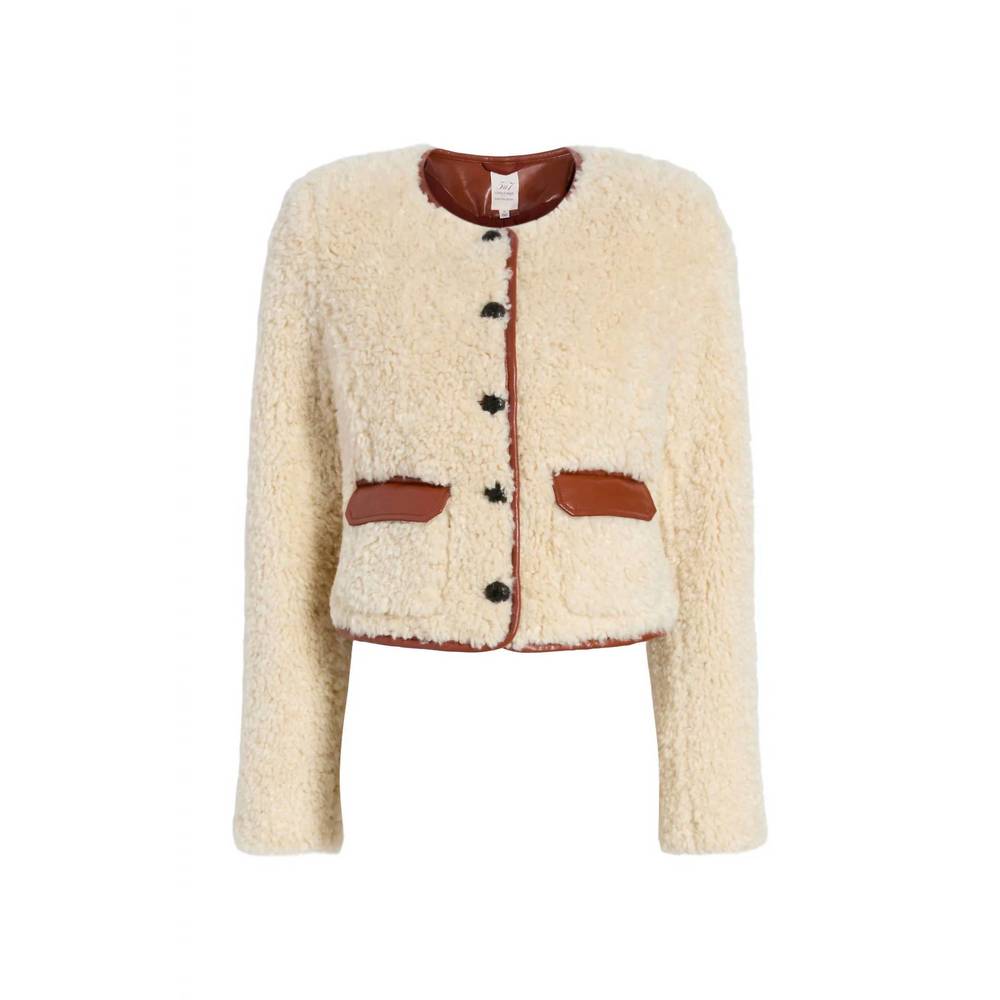 NEW CINQ A SEPT naia jacket in ivory/mahogany - Picture 5 of 5